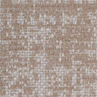 Woven fabric texture with horizontal stripes in muted beige and light gray, displaying a dense, nubby, irregular grid pattern.